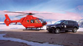 Helicopter & car